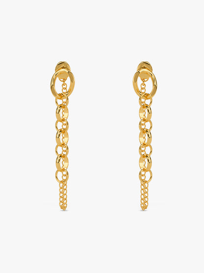 Chain Flick Gold Plated Earrings
