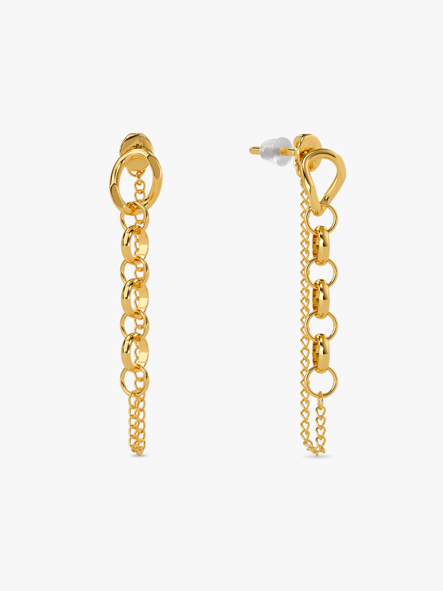 Chain Flick Gold Plated Earrings