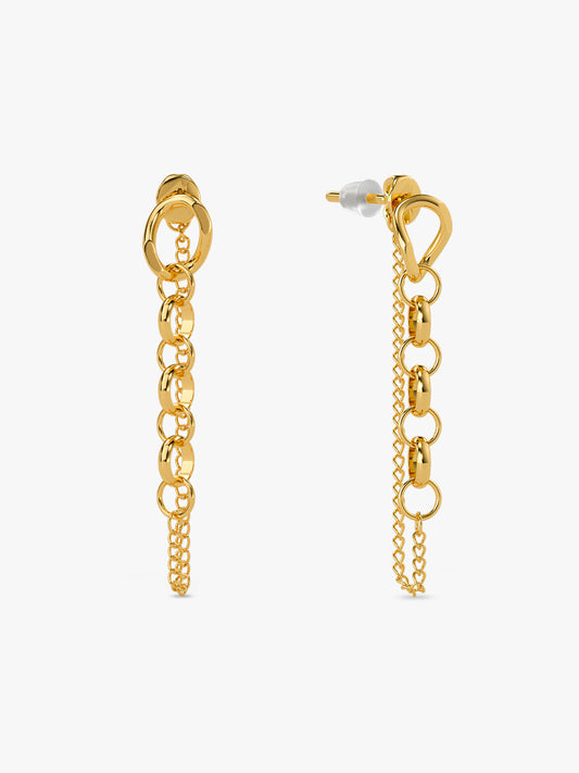 Chain Flick Gold Plated Earrings