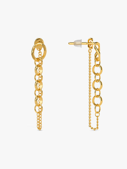 Chain Flick Gold Plated Earrings