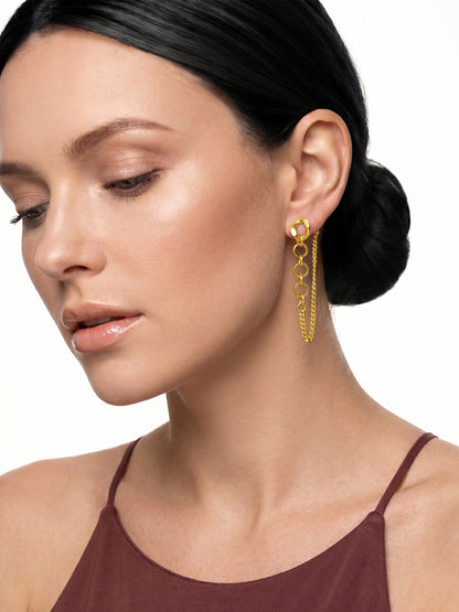 Chain Flick Gold Plated Earrings