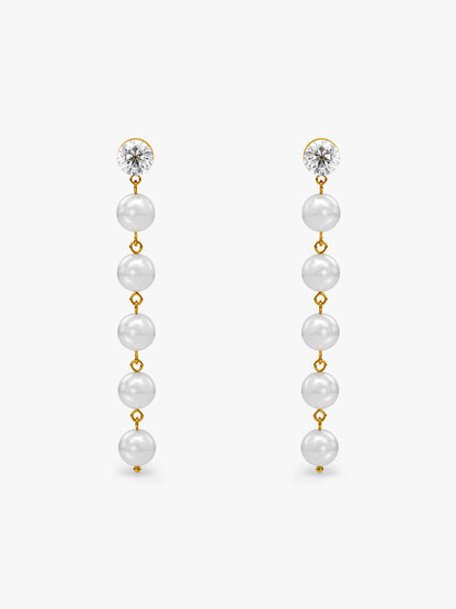Gold Plated Moon Stack Danglers