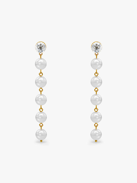 Gold Plated Moon Stack Danglers