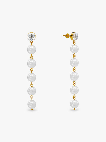 Gold Plated Moon Stack Danglers