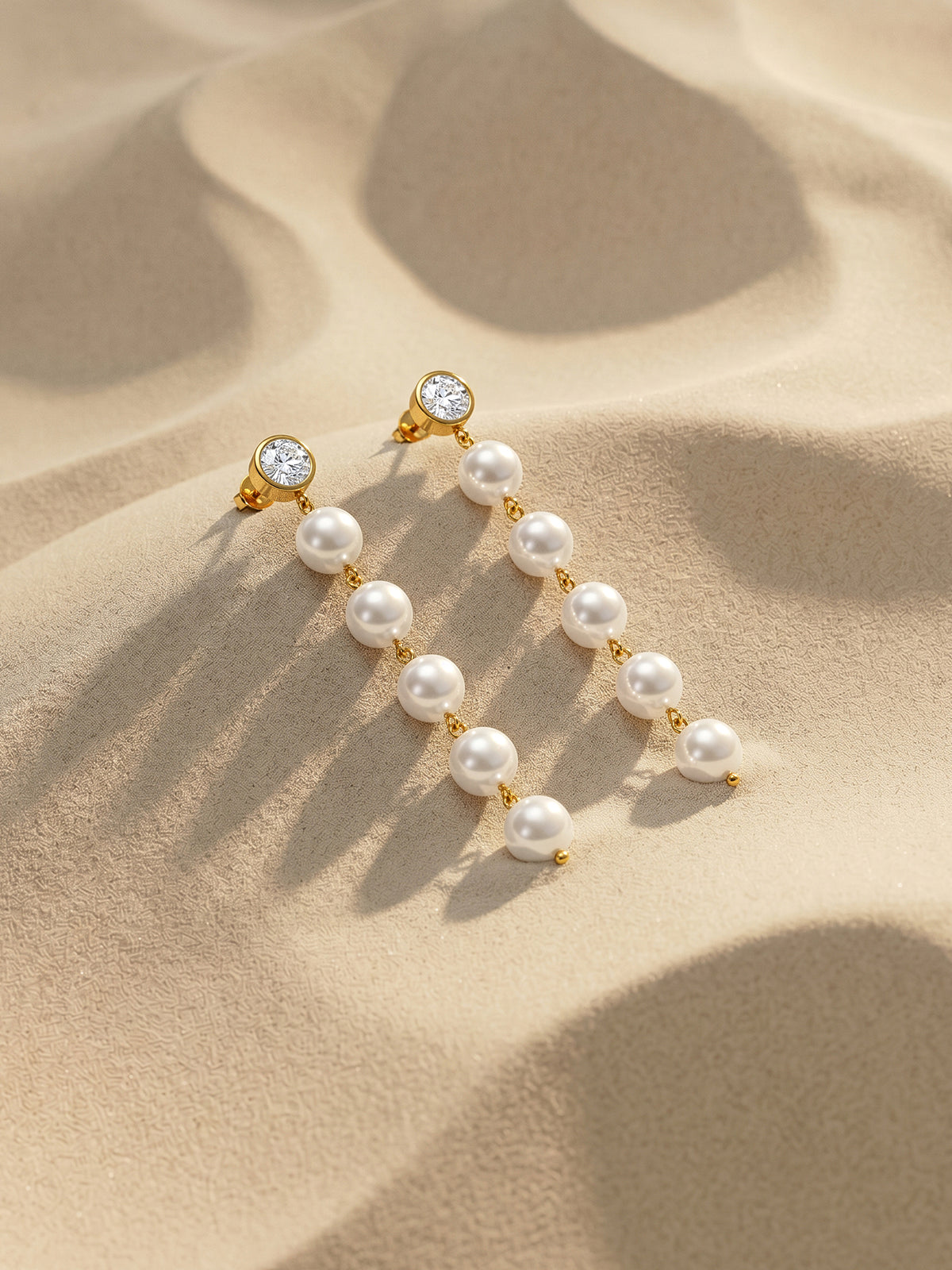 IXIA by GIVA Gold Plated Moon Stack Danglers