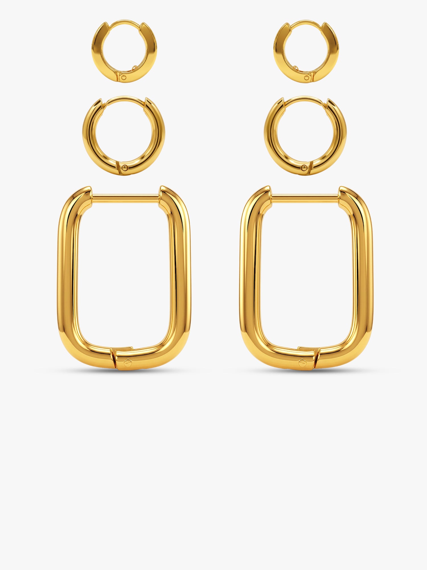 Sharp Turn Gold Plated Hoop Earrings