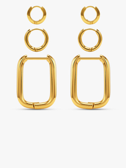 Sharp Turn Gold Plated Hoop Earrings
