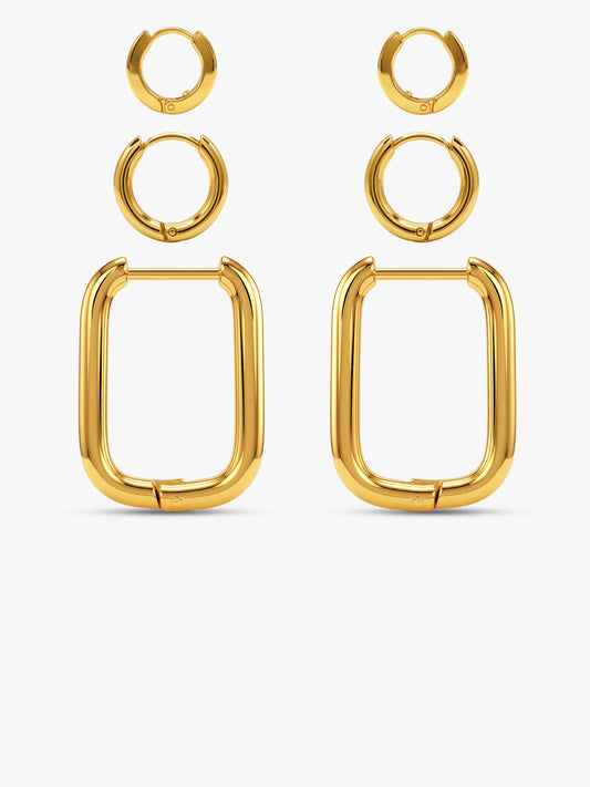Sharp Turn Gold Plated Hoop Earrings