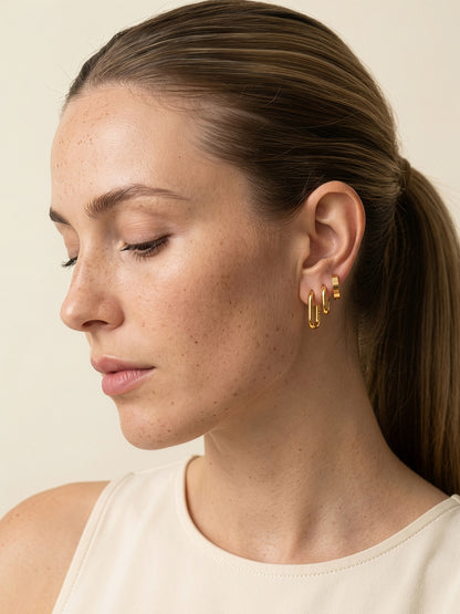 Sharp Turn Demi Fine Hoop Earrings Set