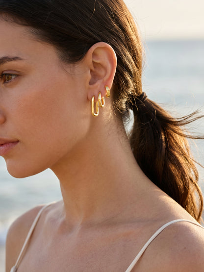 OnnMe by GIVA Sharp Turn Demi Fine Hoop Earrings Set