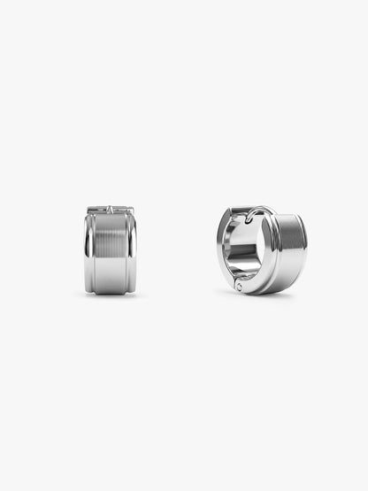 Split Static Demi Fine Huggie Earrings Set