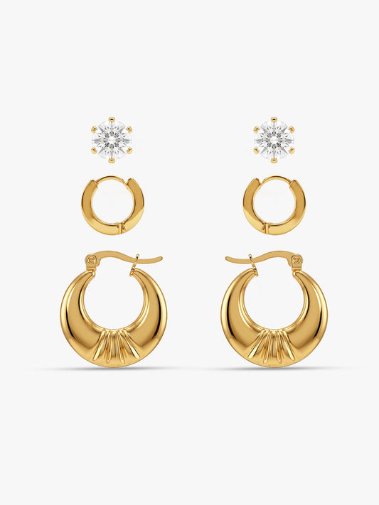 Main Line Gold Plated Earrings Set