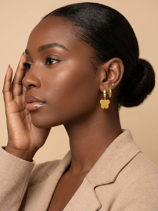 IXIA by GIVA Clover Mood Gold Plated Earrings Set