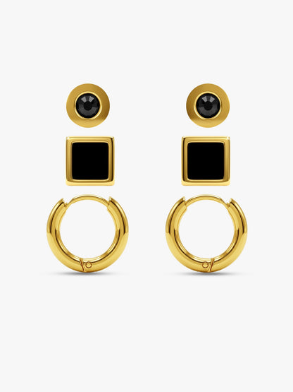 Mixed Signals Gold Plated Earrings Set