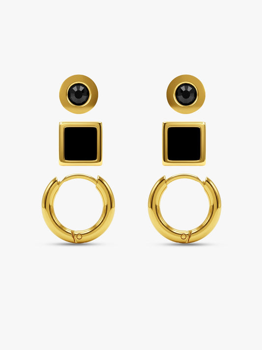 Mixed Signals Gold Plated Earrings Set