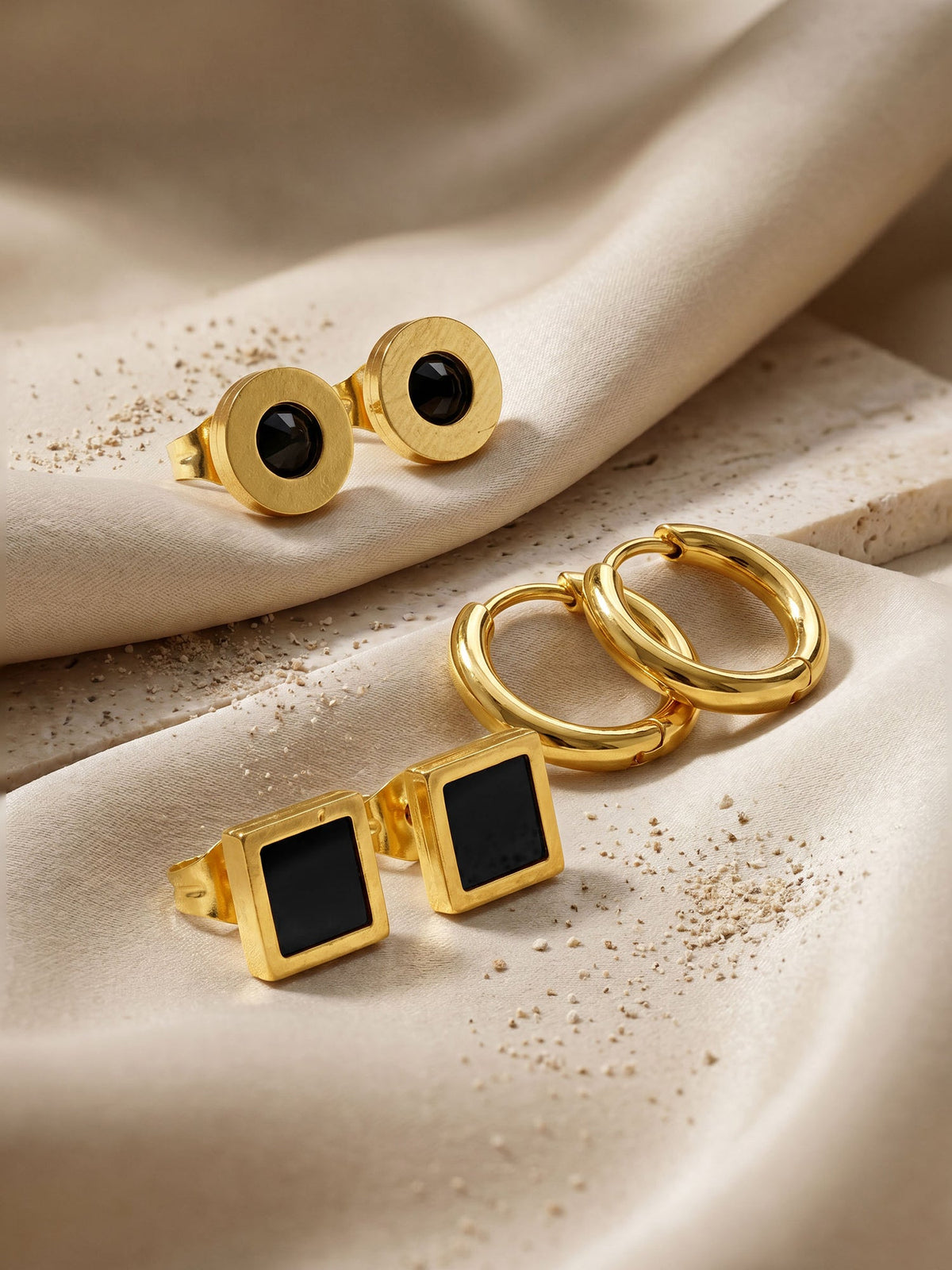 IXIA by GIVA Mixed Signals Gold Plated Earrings Set