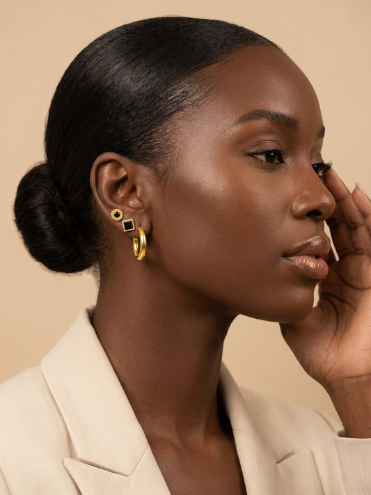 OnnMe by GIVA Mixed Signals Gold Plated Earrings Set
