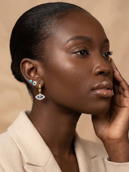 Third Eye Panic Gold Plated Earrings Set