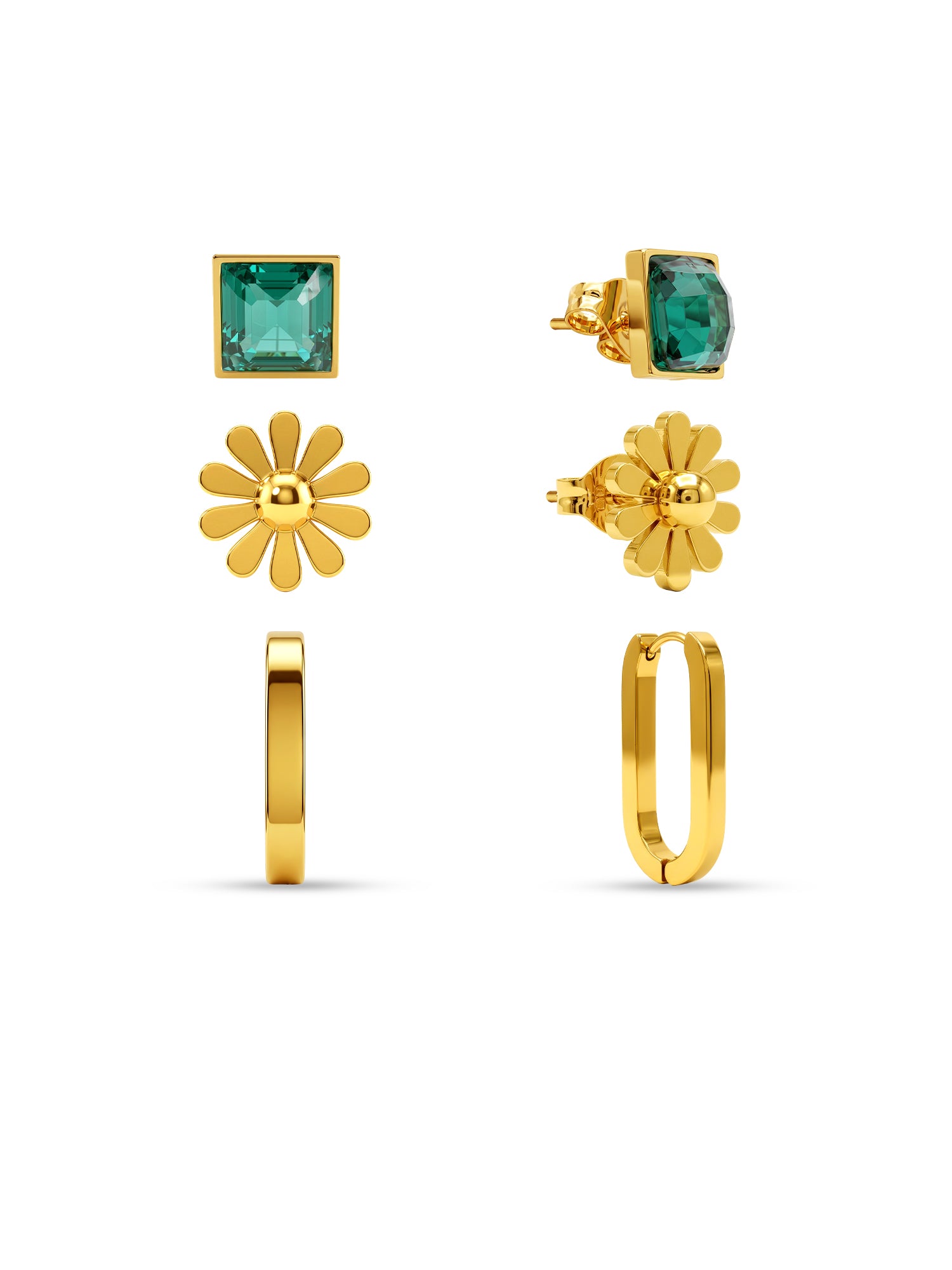 Pixel Wink Demi Fine Earrings Set 