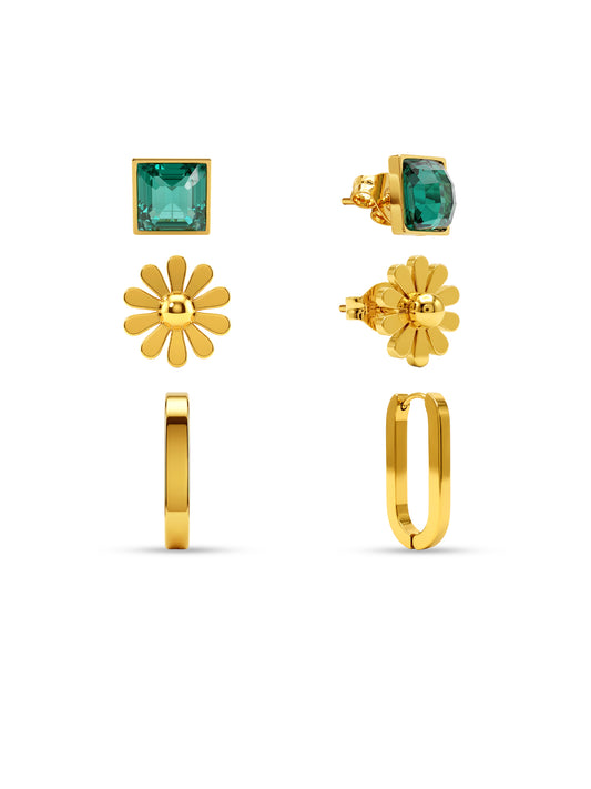 Pixel Wink Demi Fine Earrings Set 