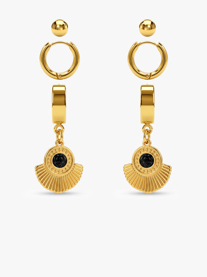 Solar Glitch Demi Fine Hoop Earrings Set