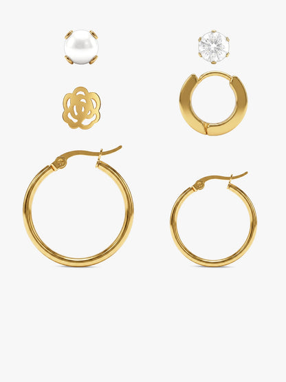 Stack It Up Gold Plated Earrings Set