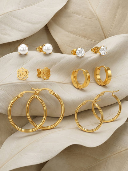 Stack It Up Gold Plated Earrings Set