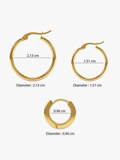 Stack It Up Gold Plated Earrings Set