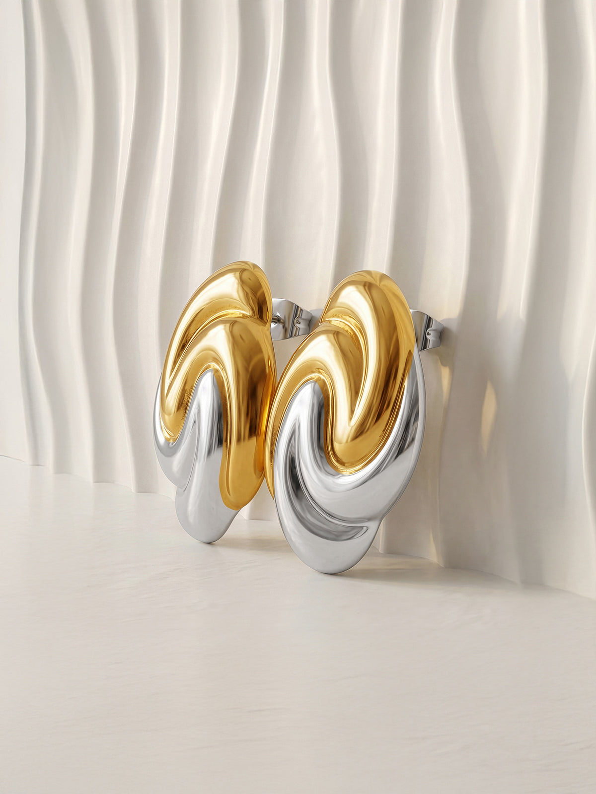 IXIA by GIVA Twisted Intent Dual Tone Earrings