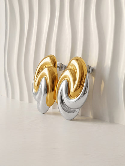 Twisted Intent Dual Tone Earrings