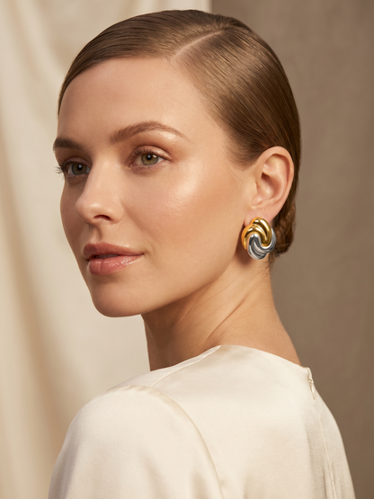 Twisted Intent Dual Tone Earrings