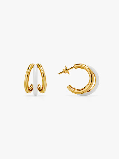 Gold Chunky Triplet Earring for Her