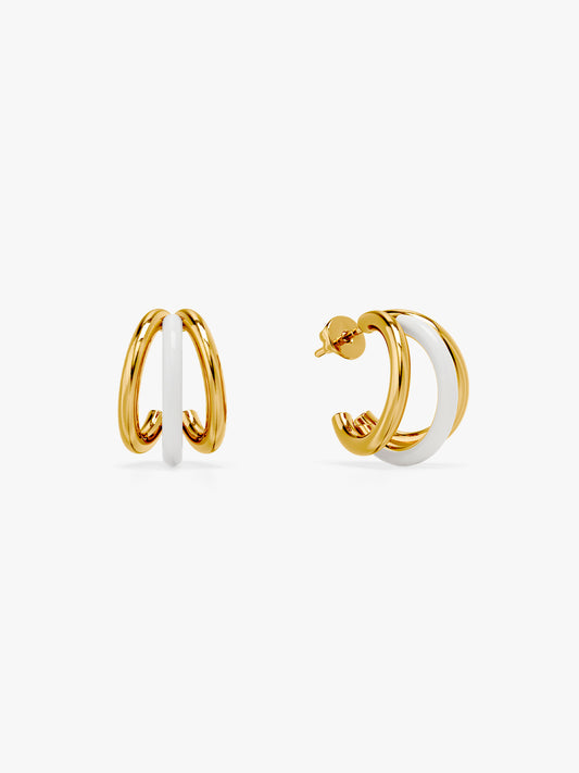 Gold Chunky Triplet Earring for Her