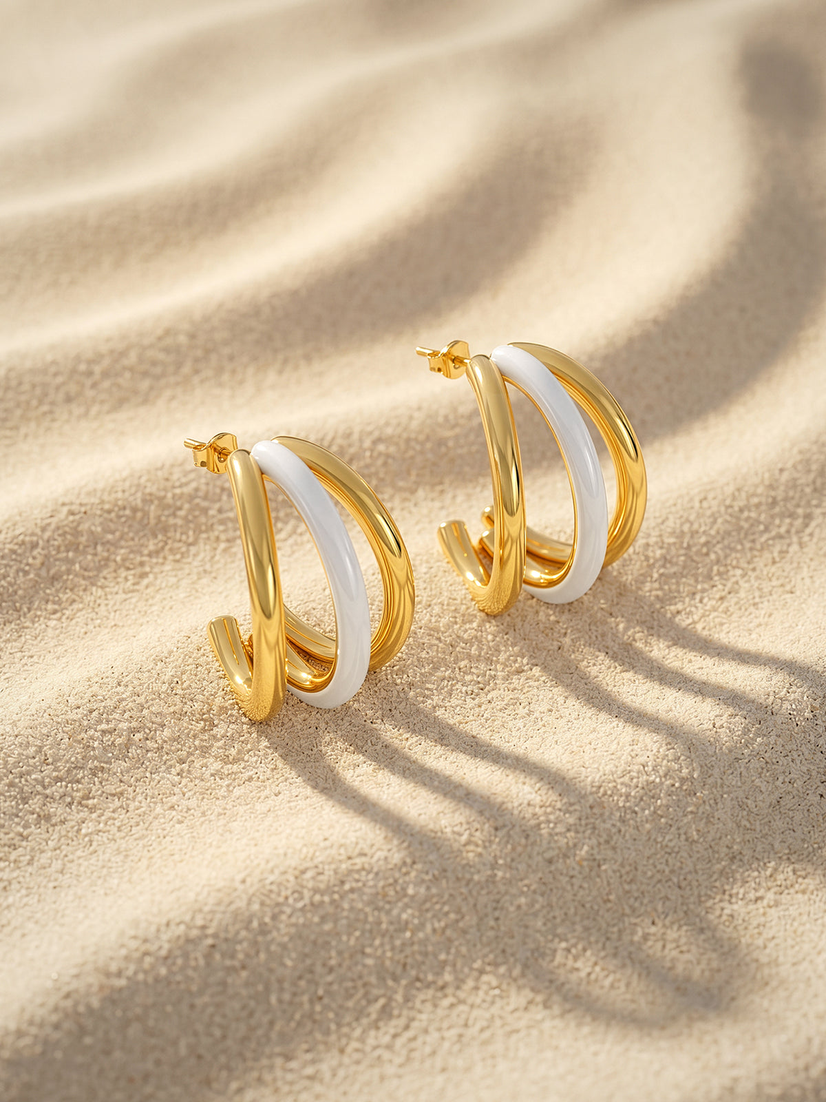 IXIA by GIVA Gold Chunky Triplet Earring for Her