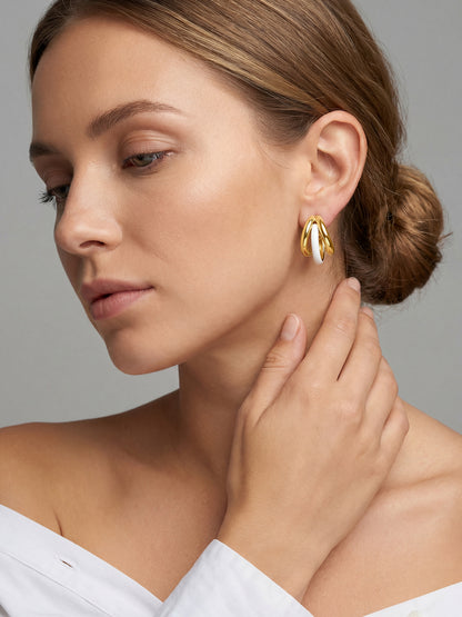 Gold Chunky Triplet Earring for Her