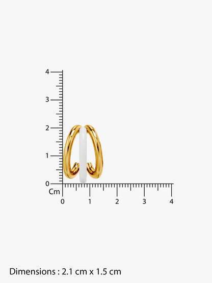 Gold Chunky Triplet Earring for Her