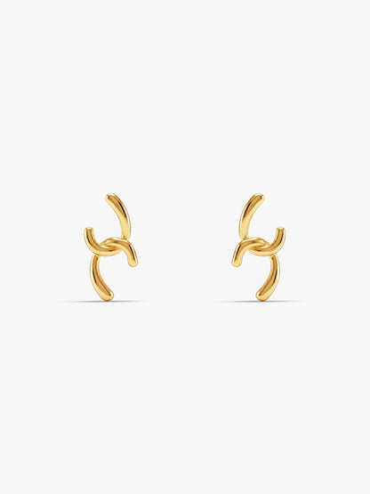 Offbeat Curve Gold Plated Earrings