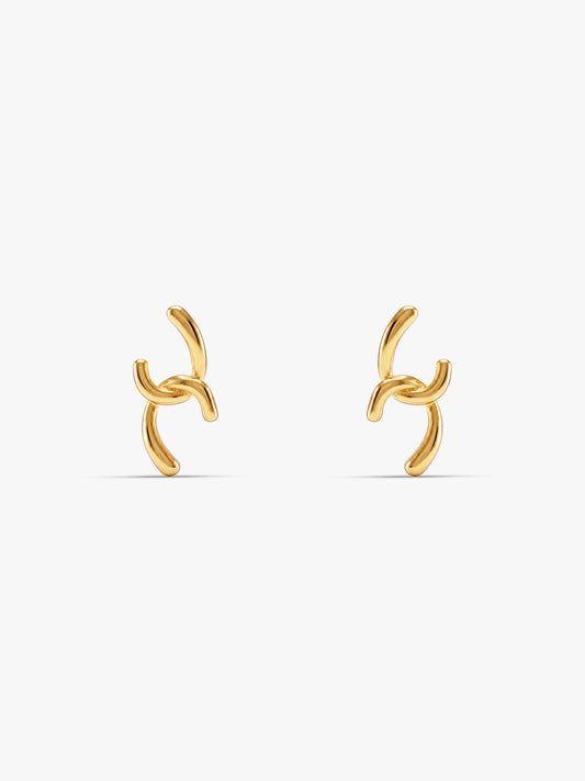 Offbeat Curve Gold Plated Earrings