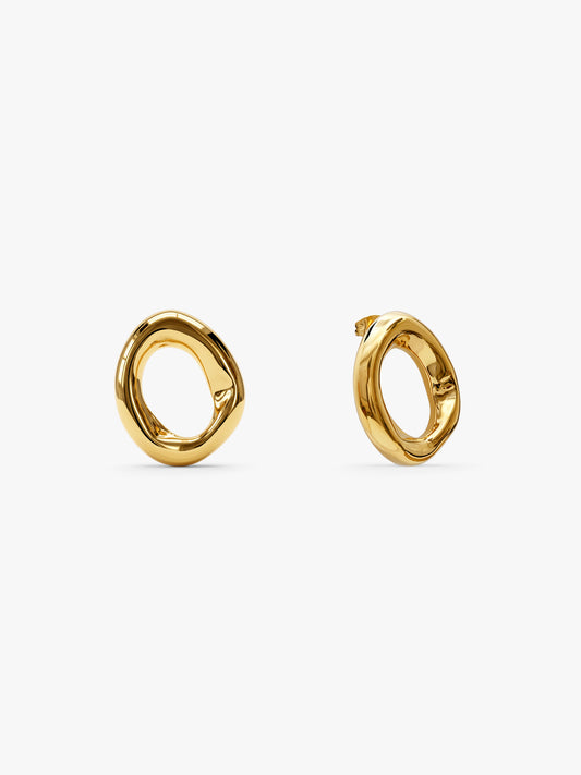 Liquid Loop Gold Plated Earrings