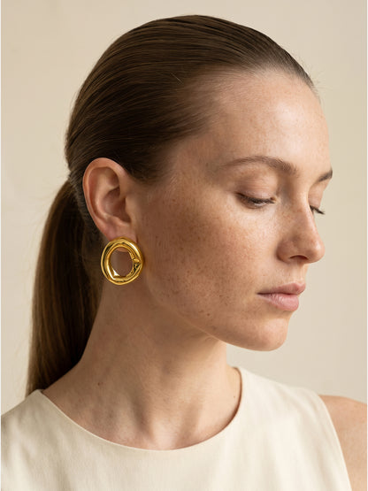 Liquid Loop Gold Plated Earrings
