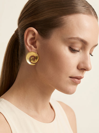 Retrograde Gold Plated Earrings