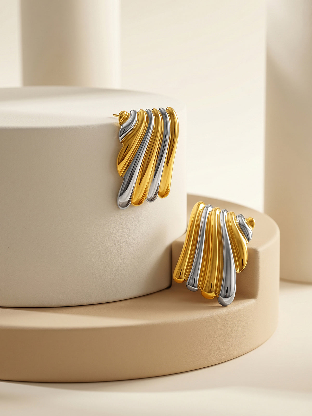IXIA by GIVA Metal Mood Dual Tone Earrings