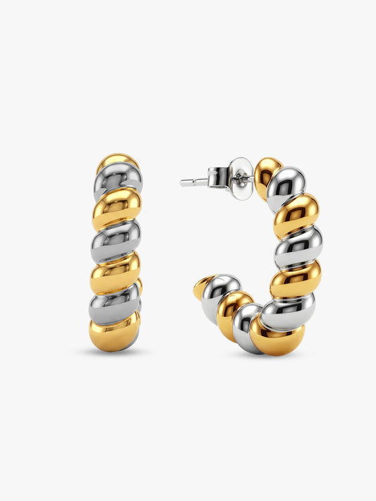 Main Feed Dual Tone Earrings