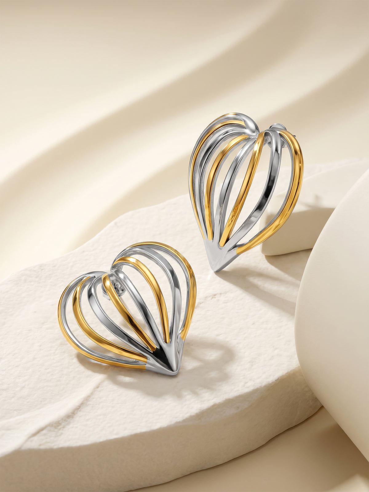 IXIA by GIVA Heart On Display Dual Tone Earrings