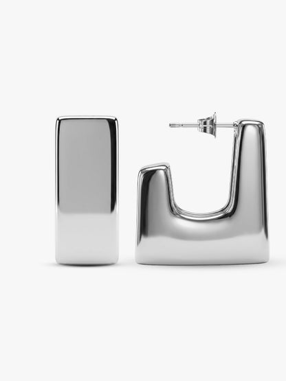OnnMe by GIVA Square Up Rhodium Plated Earrings