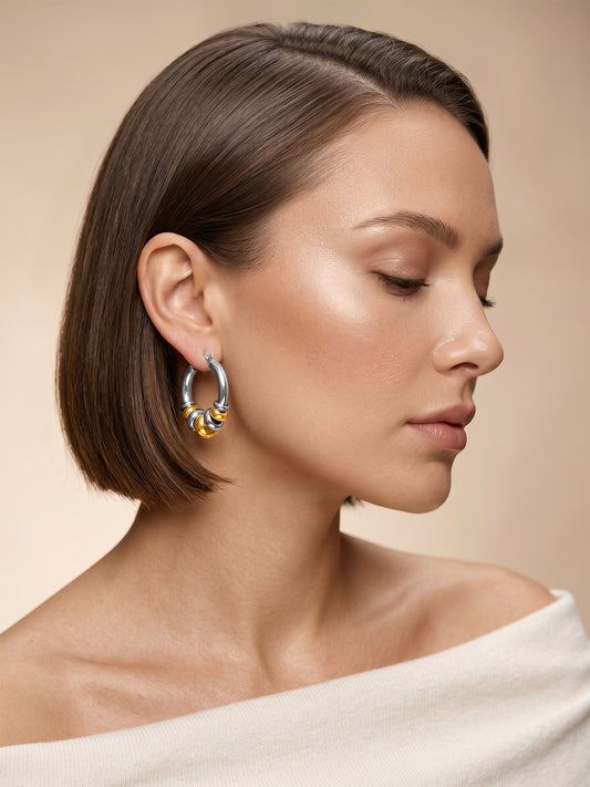 OnnMe by GIVA Good Chaos Dual Tone Earrings