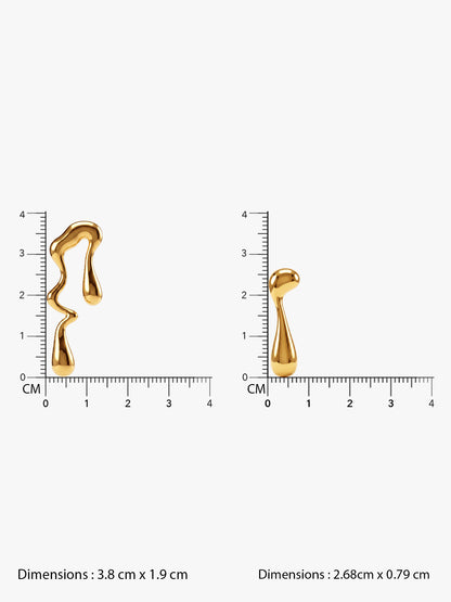 OnnMe by GIVA Melt The Rules Gold Plated Earrings