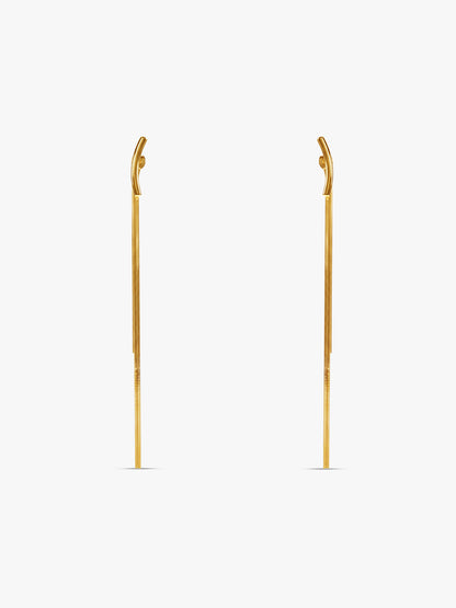 Long Story Gold Plated Earrings