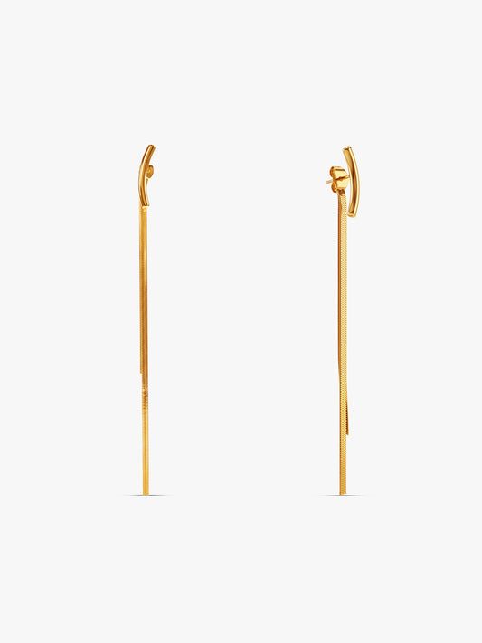 Long Story Gold Plated Earrings