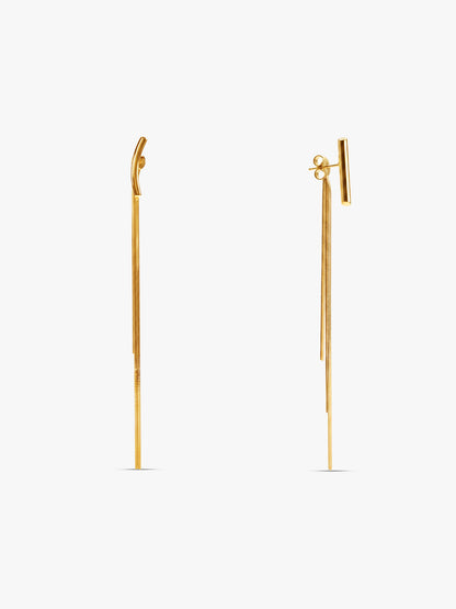 Long Story Gold Plated Earrings